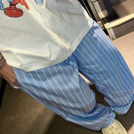 【即納販売】0110 stripe cotton pants/イエローのみ