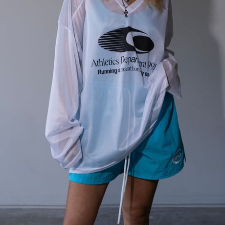 0814 Vネック mesh long sleeve/3カラー