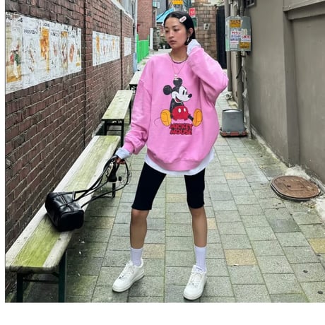 0391 NEW pigment vintage mickey sweat/2カラー