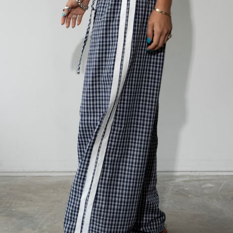 0856 check side line pants/2カラー