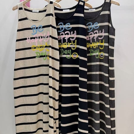 0849 border long one-piece/3カラー
