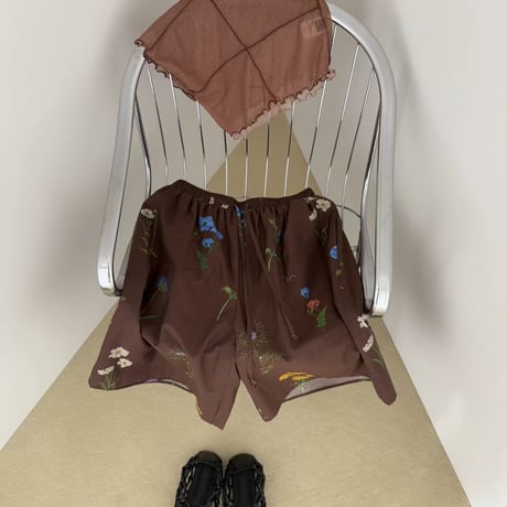 Flower half pants/2カラー