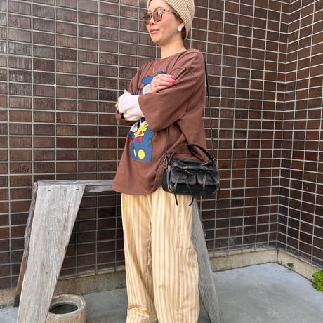 【即納販売】0110 stripe cotton pants/イエローのみ