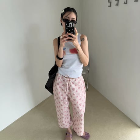 Flower tie-dye tops/3カラー