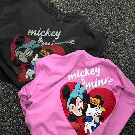 0408 pigment heart mickey &ミニー sweat/2カラー❤︎カナさん着用❤︎