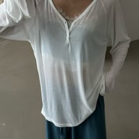 0852 Henry neck sheer summer sleeve/4カラー