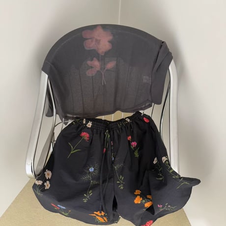 Flower half pants/2カラー