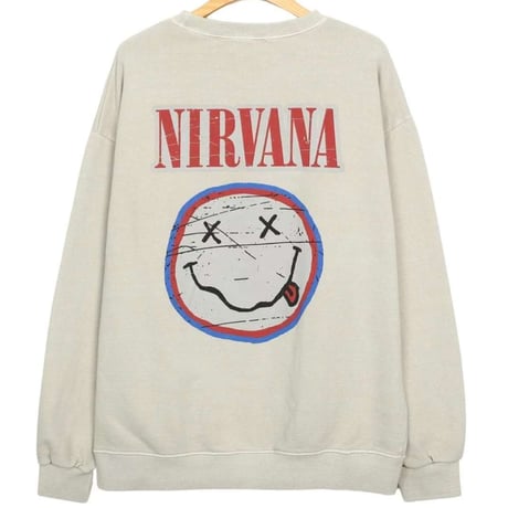 0369 ニルバーナdamage print sweat/3カラー