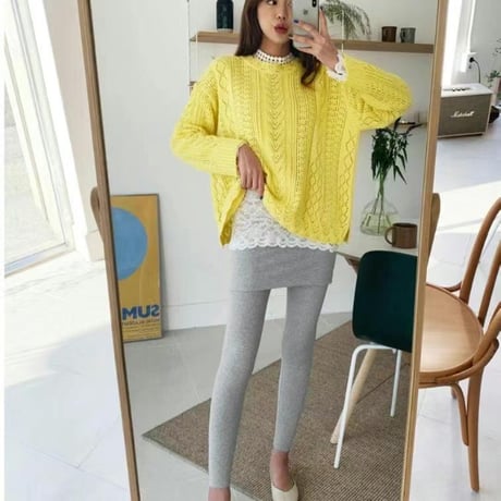 【即納販売】00395 skirt付きleggings/3カラー:2サイズ展開