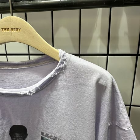 0766 damage garlic box pigment tee/チャコール