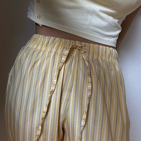 【即納販売】0110 stripe cotton pants/イエローのみ
