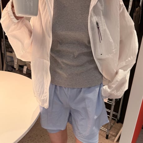 【即納】シアーnylon hoodie jacket/ホワイトのみ
