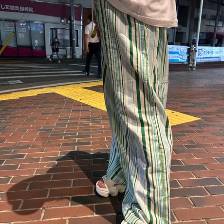 【即納販売】0168 stripe straight pants/3カラー