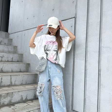 0952 【即納2☆数量限定】Bubble Girl Photo over tee shirt/2カラー　カナさんなおみさん着用🩷