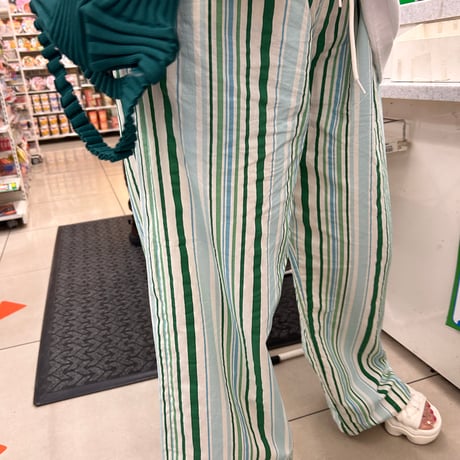 【即納販売】0168 stripe straight pants/3カラー