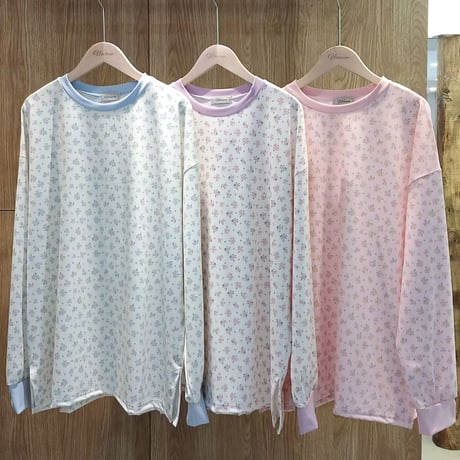 0826 小花柄 cute long sleeve/3カラー