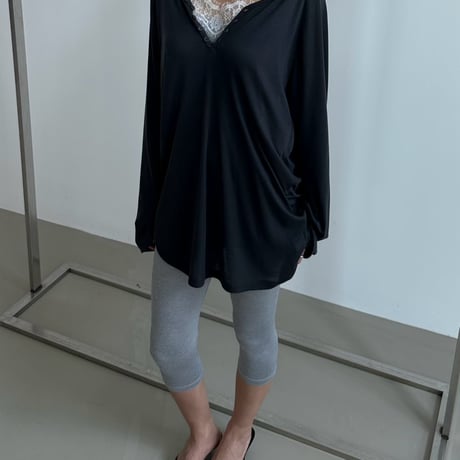 0852 Henry neck sheer summer sleeve/4カラー