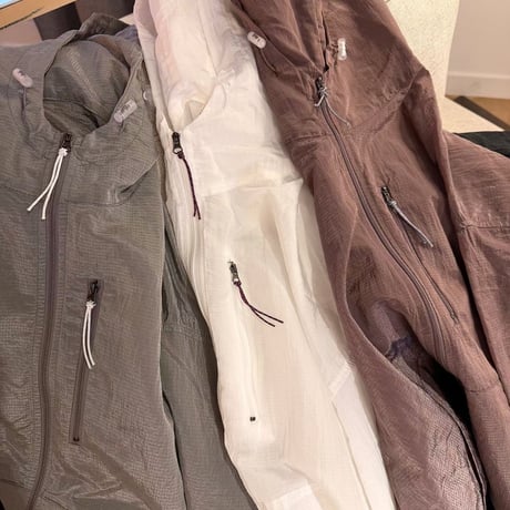 【即納】シアーnylon hoodie jacket/ホワイトのみ