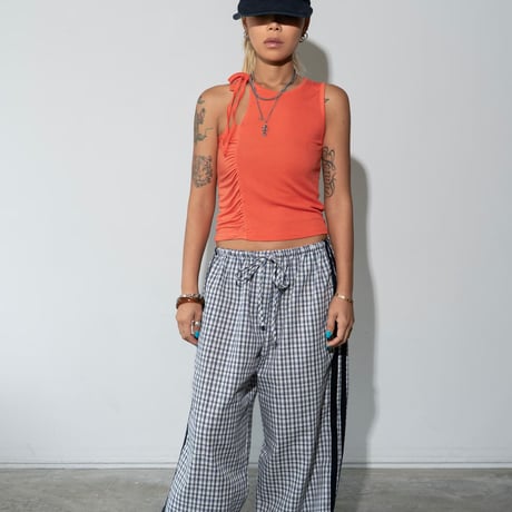 0856 check side line pants/2カラー
