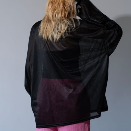 0814 Vネック mesh long sleeve/3カラー