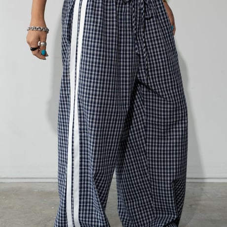 0856 check side line pants/2カラー