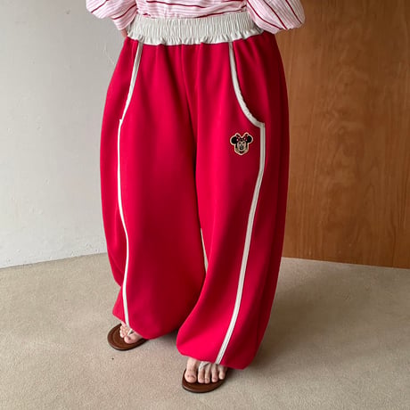 【即納販売】0673 point ミニーline pants/レッドのみ
