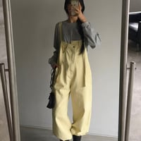 cotton soft denim salopette/3カラー
