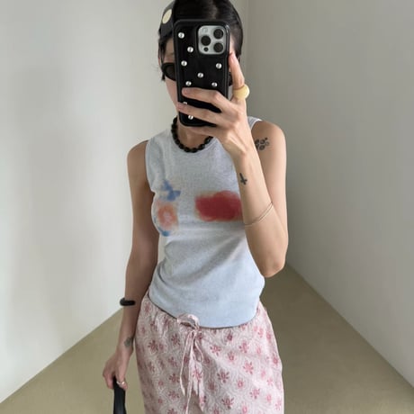 Flower tie-dye tops/3カラー