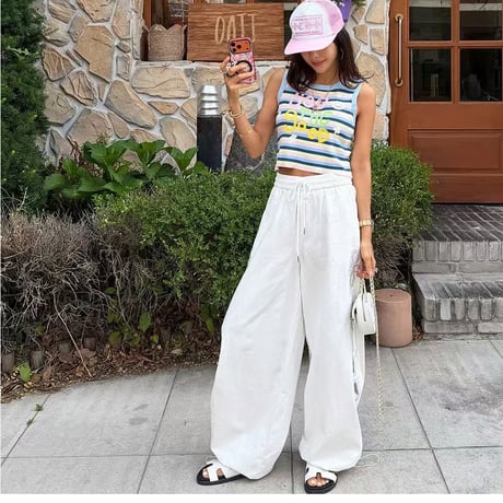 0847 side flower 2way pants/3カラー