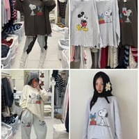 即納　SNOOPY waffle ロングスリーブ/ブラウンのみ