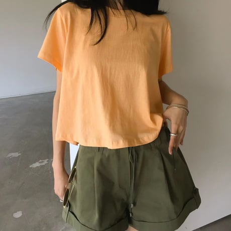 即納　0804 colorfu pigment フレアtee/ピンク