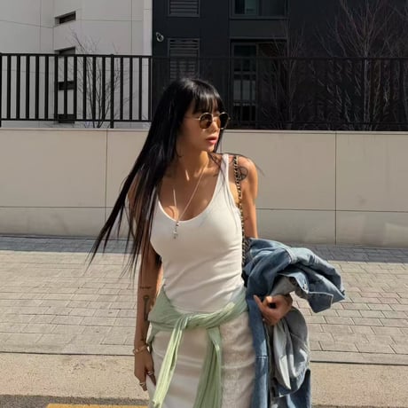 0700 sporty＆rich CUP付きtank top/2カラー