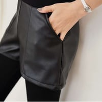 0397 レザーshort pants付きleggings/ワンカラー