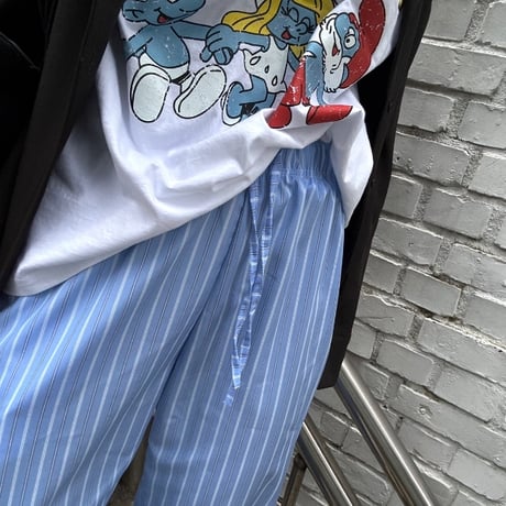 【即納販売】0110 stripe cotton pants/イエローのみ