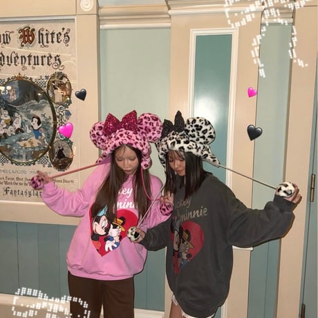 0408 pigment heart mickey &ミニー sweat/2カラー❤︎カナさん着用❤︎