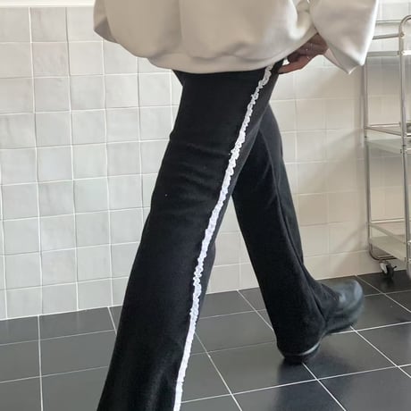 【即納販売】0071 pile frill line pants/2カラー