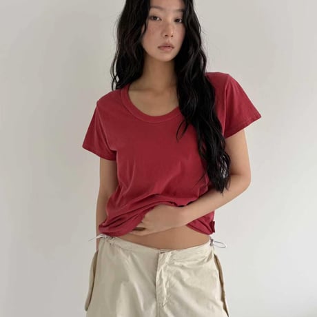 0813 Uネック pigment tee/12カラー