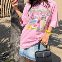 0742 pigment drink print tee/3カラー