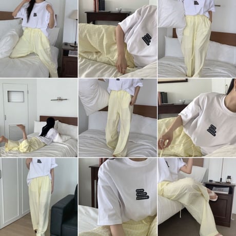 cotton ストライプwide pants/3カラー