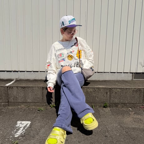 0776 damage ピグメントブーツカット pants/3カラー