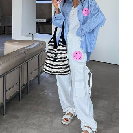 【即納販売】0756 ニコちゃん summer nylon  pants/4カラー