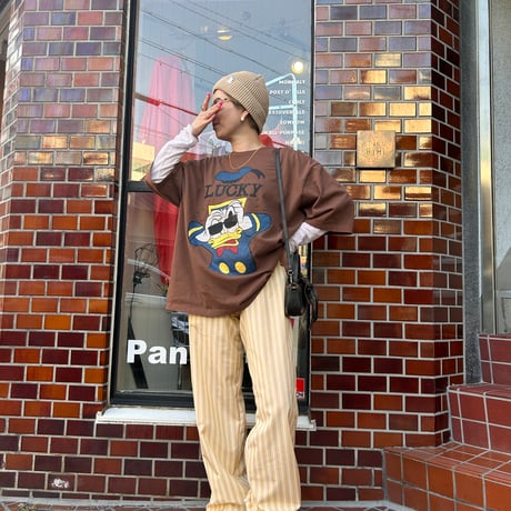 【即納販売】0110 stripe cotton pants/イエローのみ