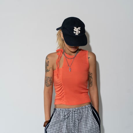 0857 shirring tank top/3カラー