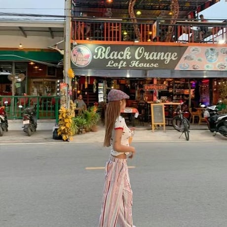 【即納販売】0168 stripe straight pants/3カラー