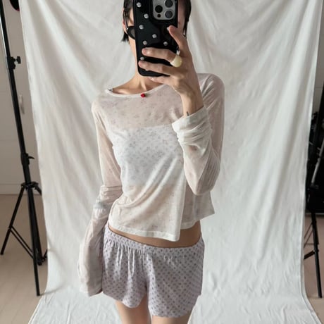 Mini Flower see-through tee/2カラー