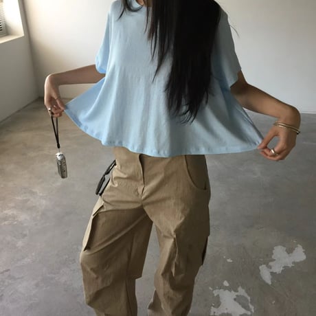 即納　0804 colorfu pigment フレアtee/ピンク