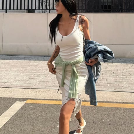 0700 sporty＆rich CUP付きtank top/2カラー