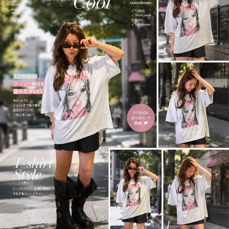 0952 【即納2☆数量限定】Bubble Girl Photo over tee shirt/2カラー　カナさんなおみさん着用🩷