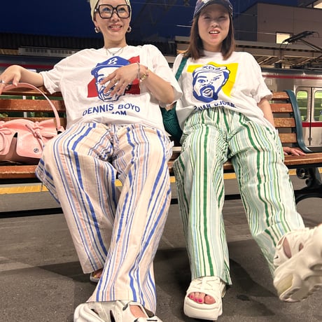 【即納販売】0168 stripe straight pants/3カラー