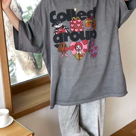 0706 NEW Heartマクドナルドpigment tee/3カラー